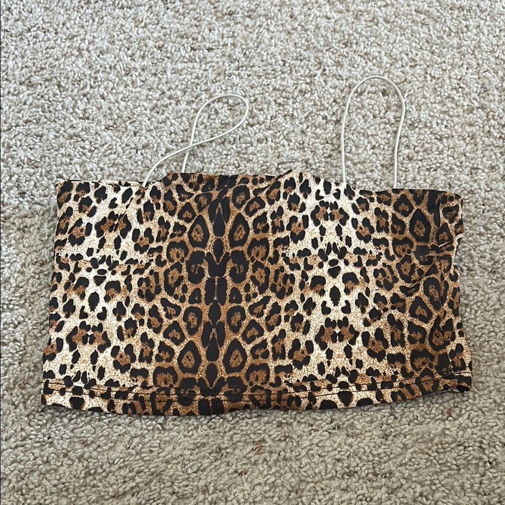 Leopard Print Spaghetti Strap Top